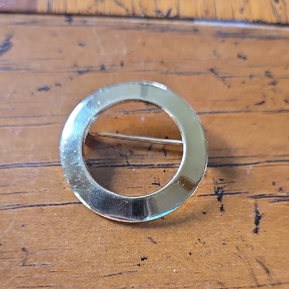 Napier Goldtone Circle Brooch